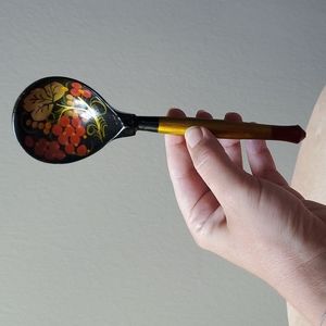 Vintage Hand Painted Wooden Spoon